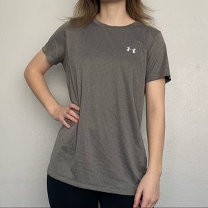 Under Armour Short Sleeve Grey Athletic Crew Neck Shirt
